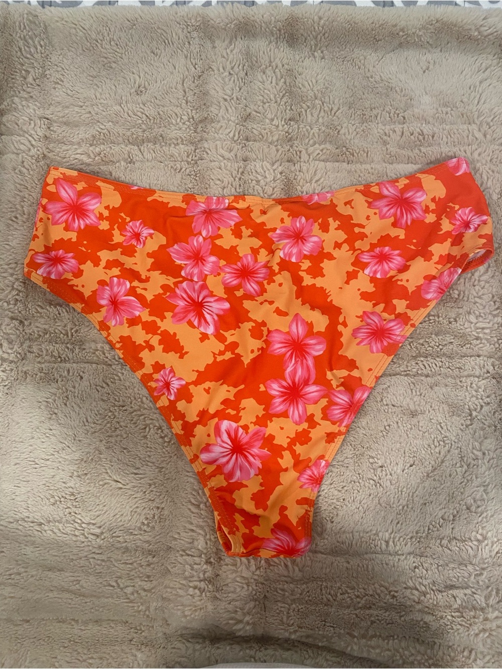 SHEIN Orange & Pink Floral Bikini Bottom
